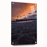 Urban Scenery Wall Art – Cracked Pavement at Sunset Canvas