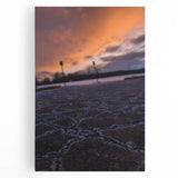 Urban Scenery Wall Art – Cracked Pavement at Sunset Canvas