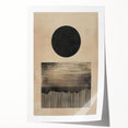 Abstract Wall Art – Beige and Black Minimalist Cosmic Geometry Print