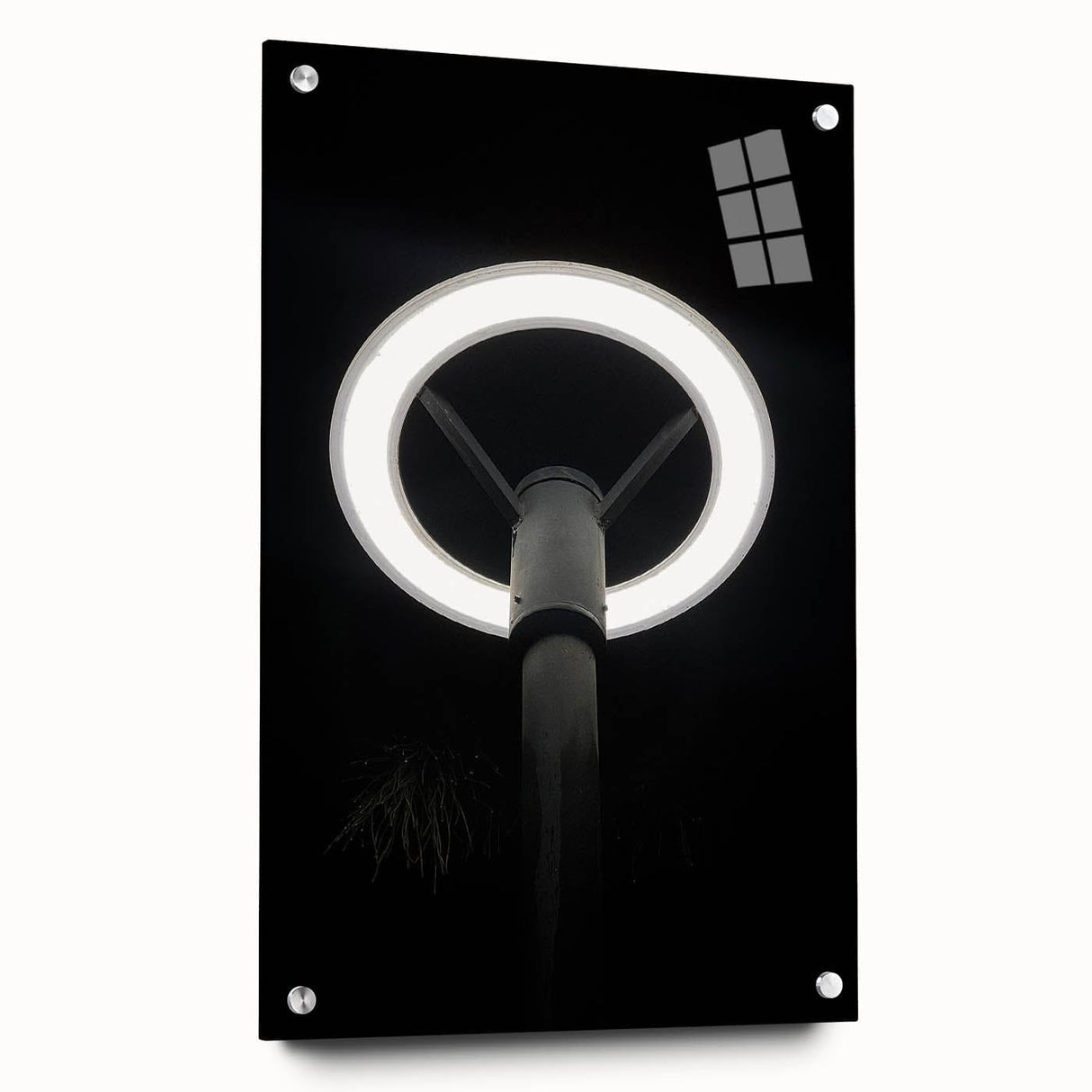 Modern Urban Landscape Art – Minimalist Circular Streetlamp