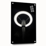 Modern Urban Landscape Art – Minimalist Circular Streetlamp