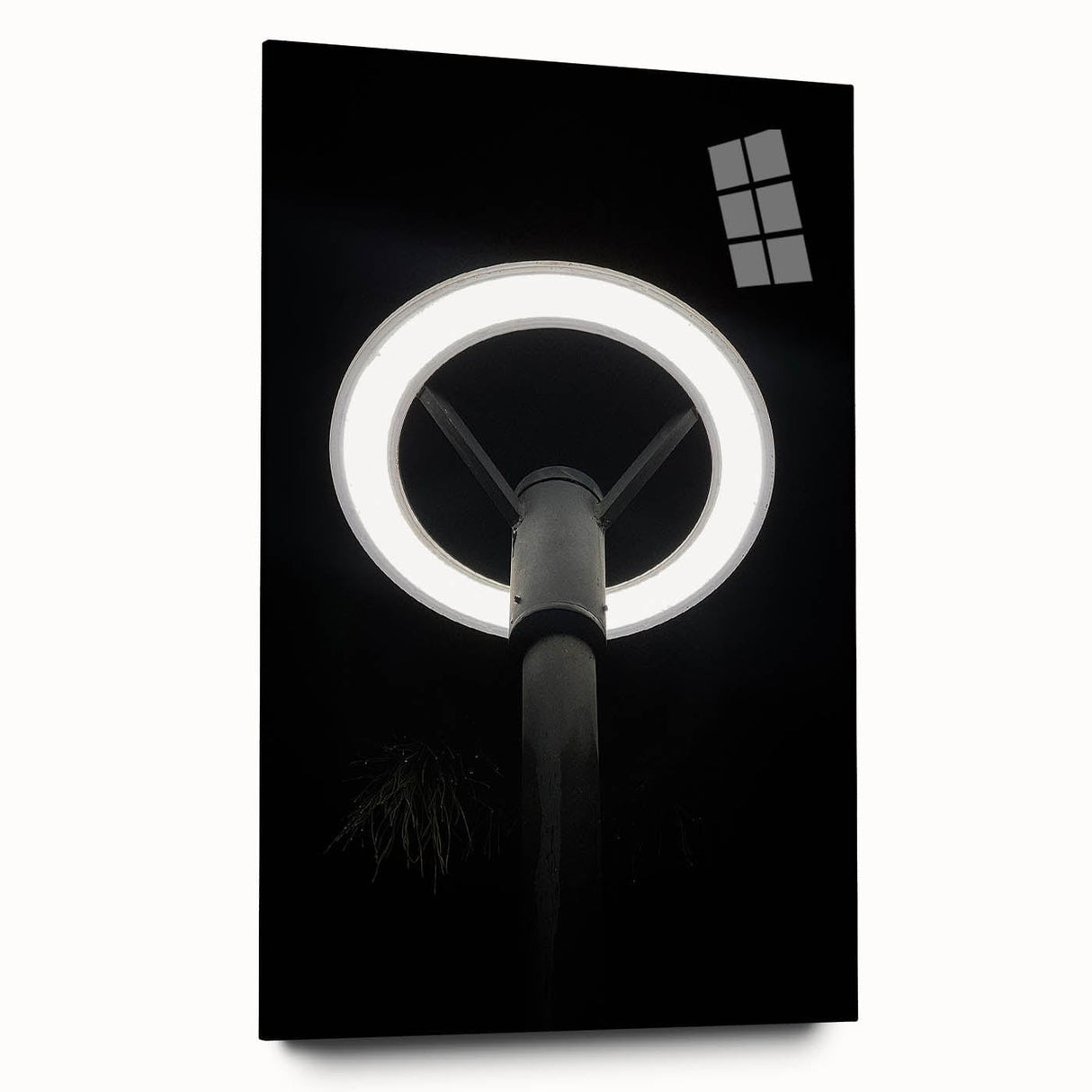 Modern Urban Landscape Art – Minimalist Circular Streetlamp