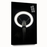 Modern Urban Landscape Art – Minimalist Circular Streetlamp