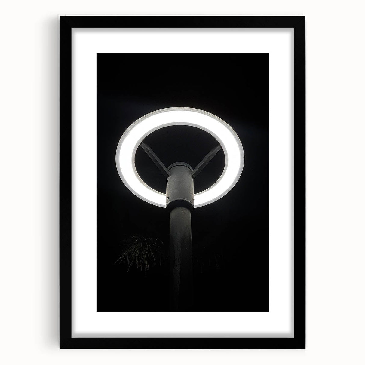 Modern Urban Landscape Art – Minimalist Circular Streetlamp