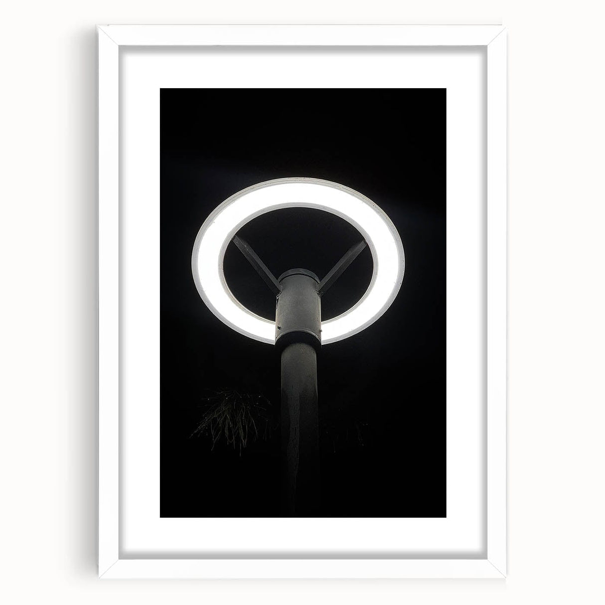 Modern Urban Landscape Art – Minimalist Circular Streetlamp