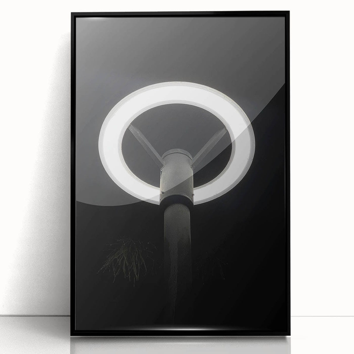 Modern Urban Landscape Art – Minimalist Circular Streetlamp