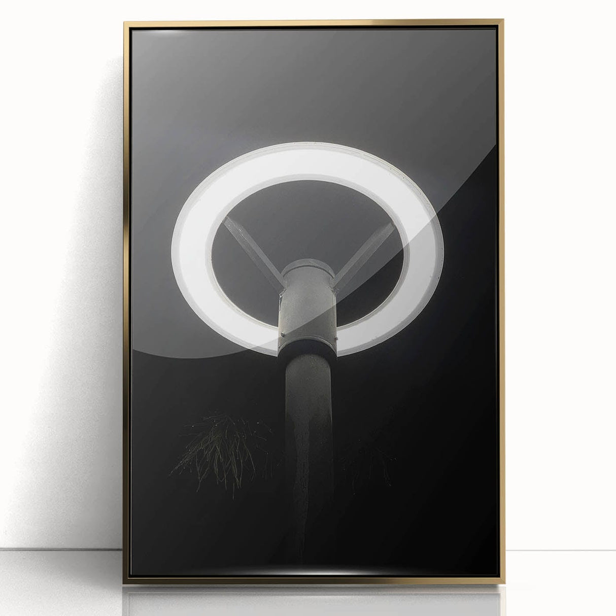 Modern Urban Landscape Art – Minimalist Circular Streetlamp