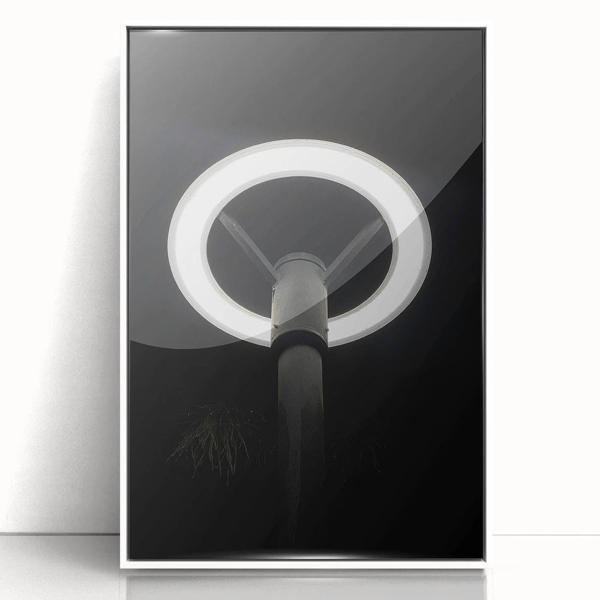 Modern Urban Landscape Art – Minimalist Circular Streetlamp