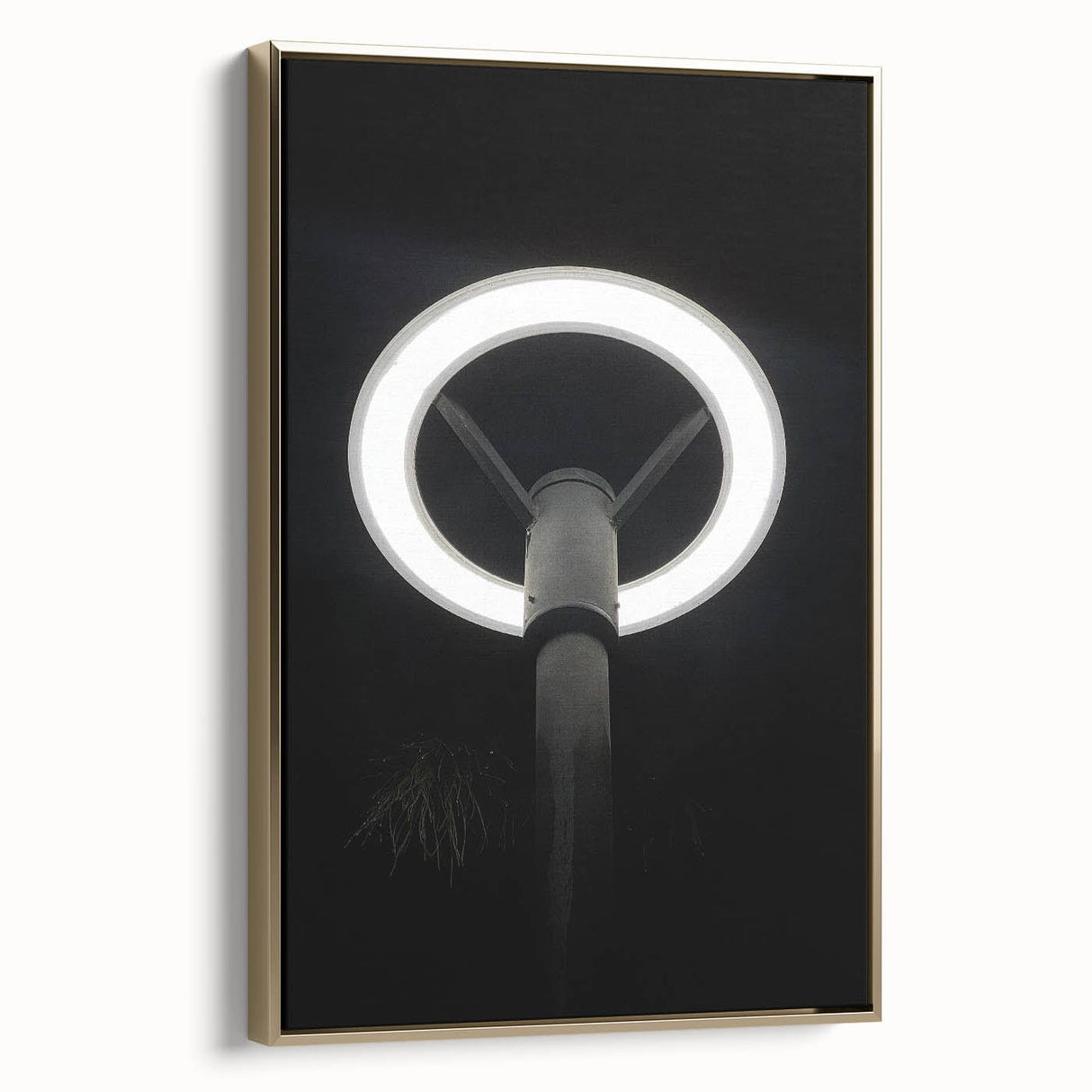 Modern Urban Landscape Art – Minimalist Circular Streetlamp