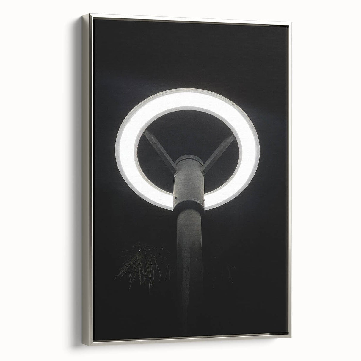 Modern Urban Landscape Art – Minimalist Circular Streetlamp