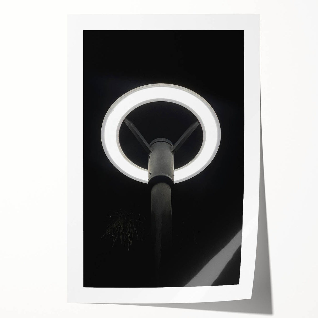 Modern Urban Landscape Art – Minimalist Circular Streetlamp