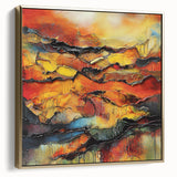 Fiery Horizon – Earthen Harmony Interior Design Art in Warm Hues
