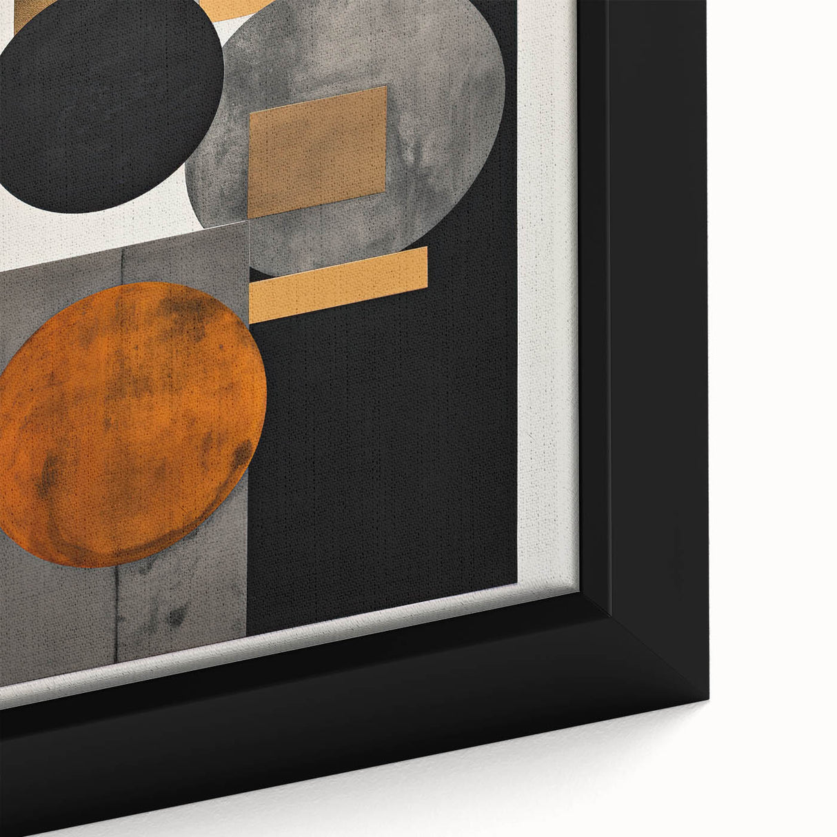 Modern Abstract Art – Gold and Black Geometric Canvas Wall Décor