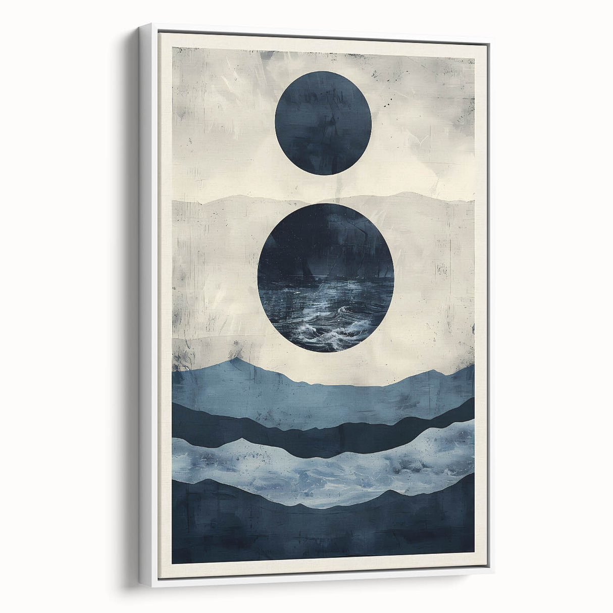 Earth Tone Art – Navy Blue Ocean-Inspired Abstract Minimalist Print