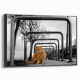 Urban Skyline Canvas Prints – Cat in City Symmetry Street Scene
