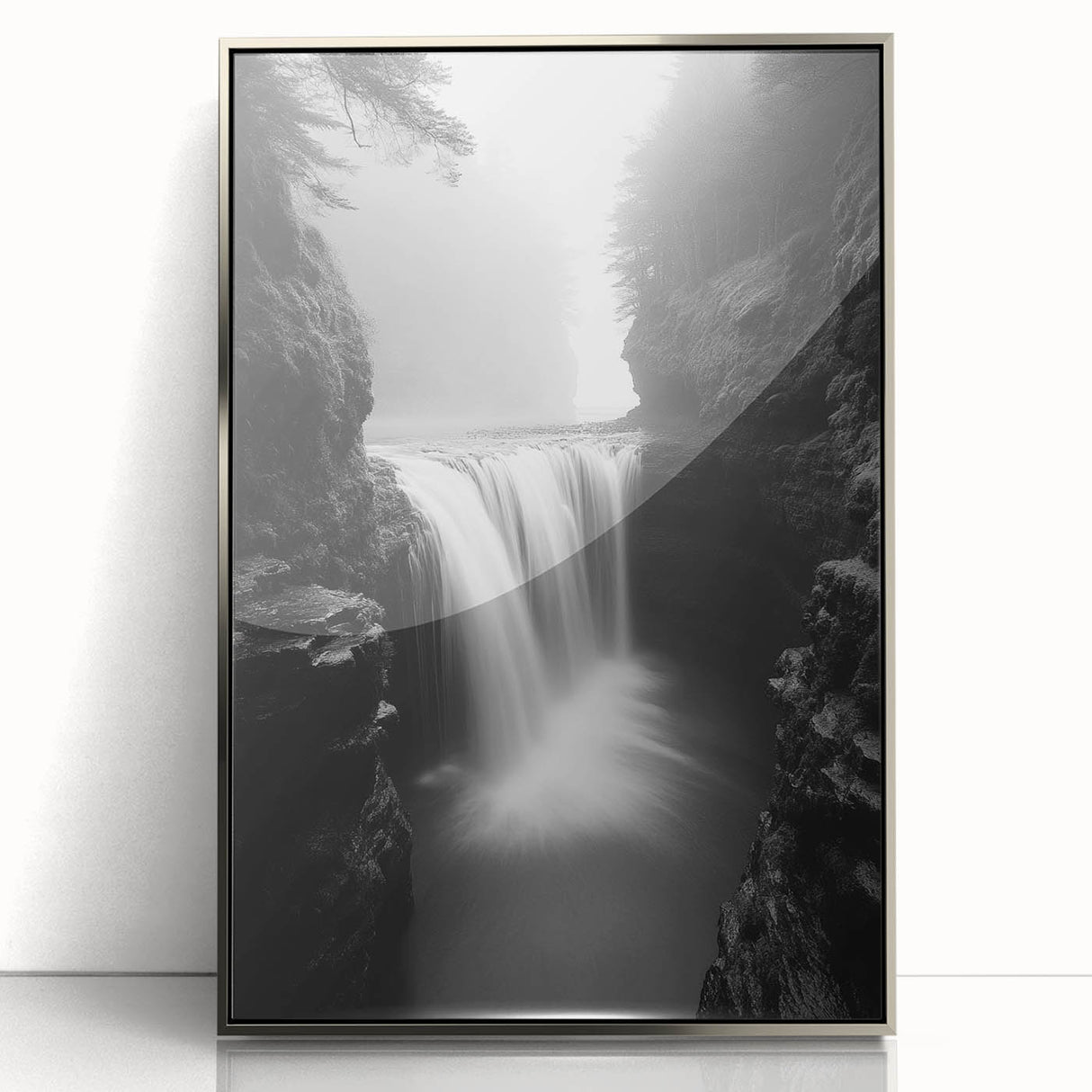 Misty Waterfall Canyon – Fine Art Photography Framed Prints