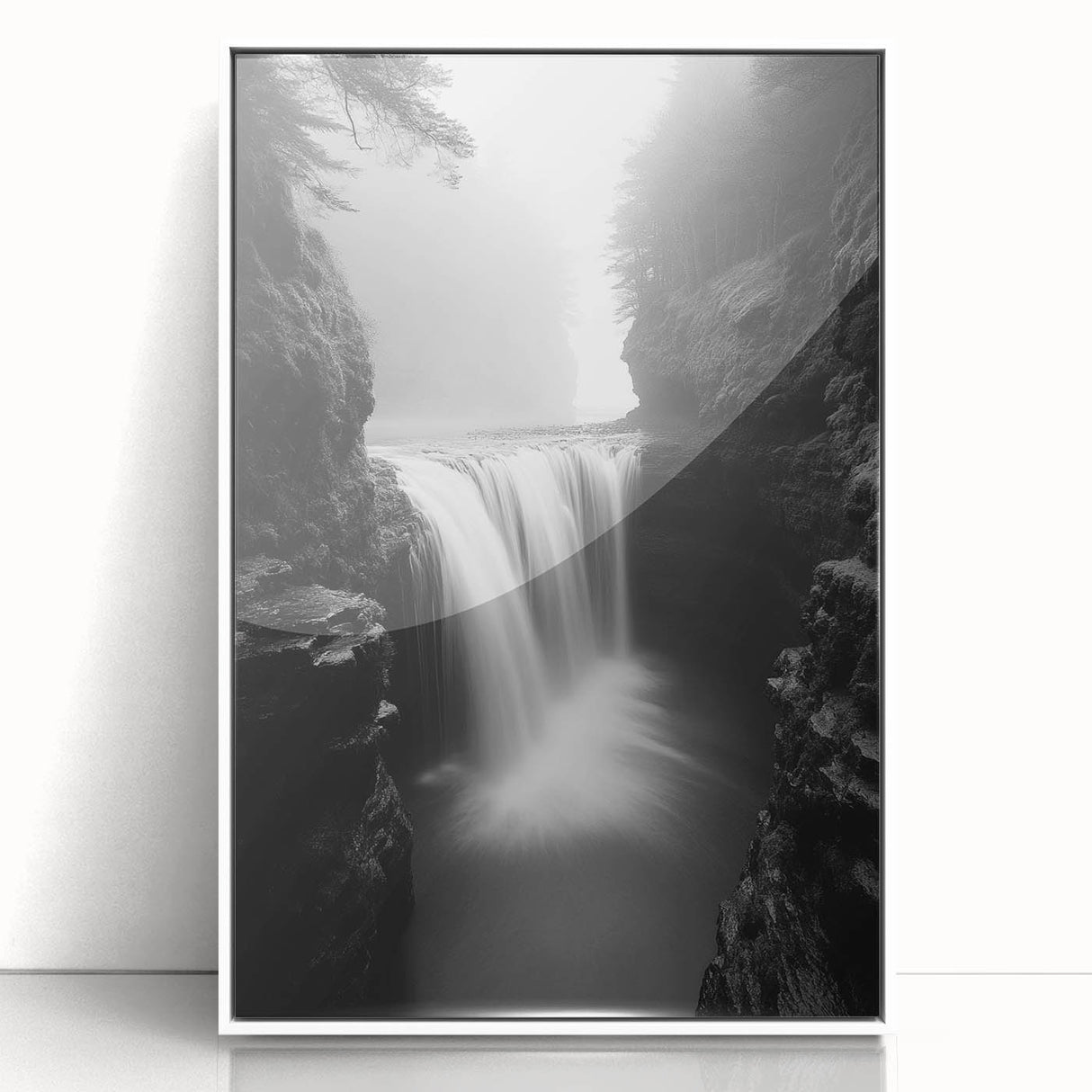 Misty Waterfall Canyon – Fine Art Photography Framed Prints