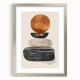 Contemporary Canvas Art – Earthy Stacked Shapes in Warm Tones