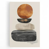 Contemporary Canvas Art – Earthy Stacked Shapes in Warm Tones