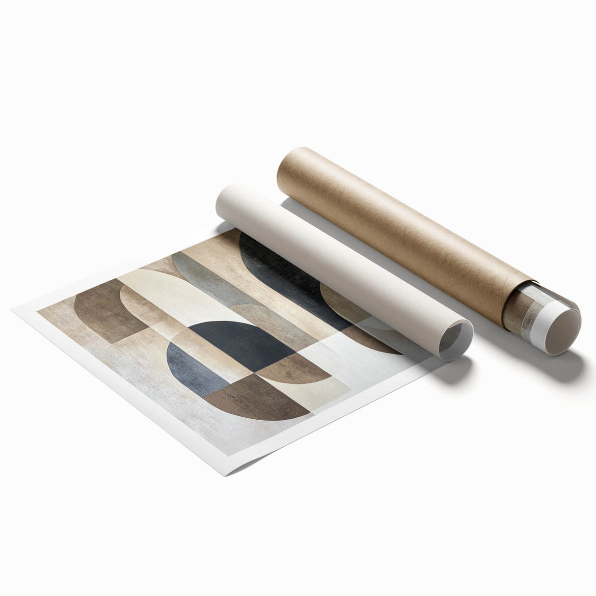 Modern Abstract Geometric Wall Art – Neutral Minimalist Canvas