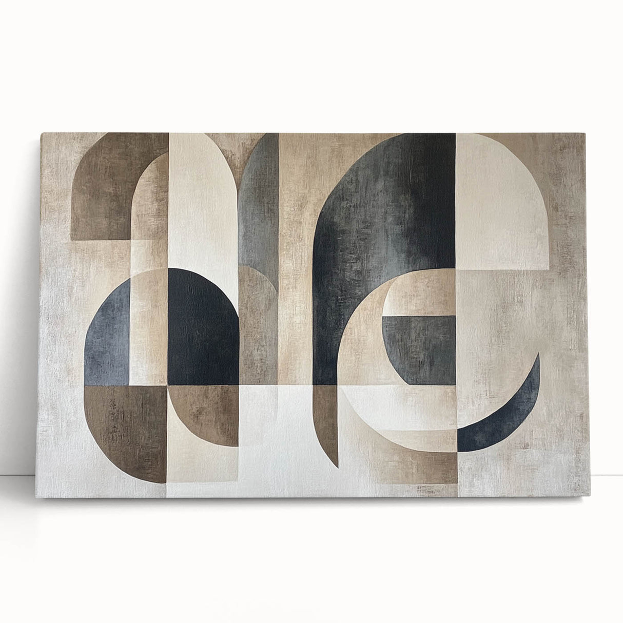Modern Abstract Geometric Wall Art – Neutral Minimalist Canvas