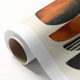 Neutral Abstract Prints – Stacked Burnt Orange and Black Shapes Art