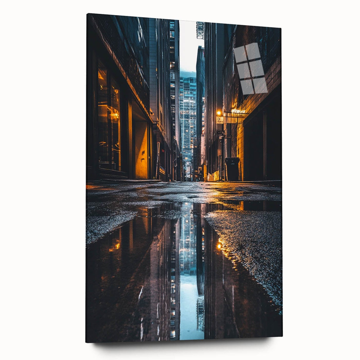 Urban Architectural Wall Art – City Alley Reflection Canvas Print