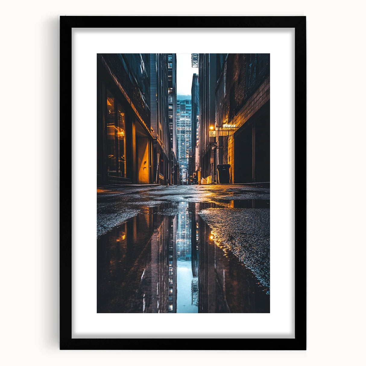 Urban Architectural Wall Art – City Alley Reflection Canvas Print