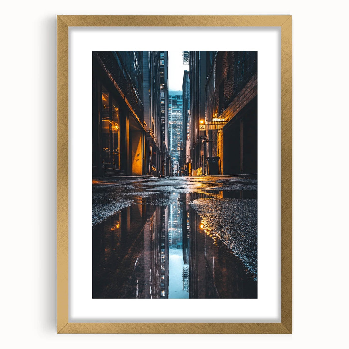 Urban Architectural Wall Art – City Alley Reflection Canvas Print