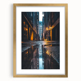 Urban Architectural Wall Art – City Alley Reflection Canvas Print