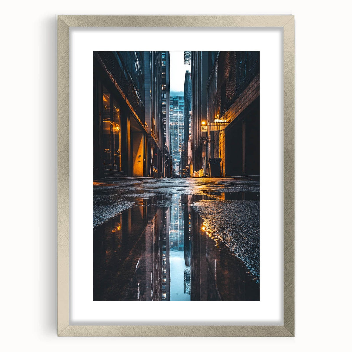 Urban Architectural Wall Art – City Alley Reflection Canvas Print