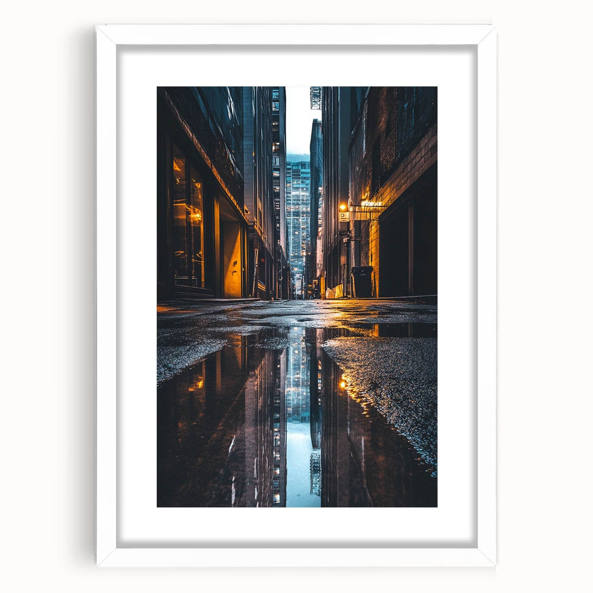 Urban Architectural Wall Art – City Alley Reflection Canvas Print