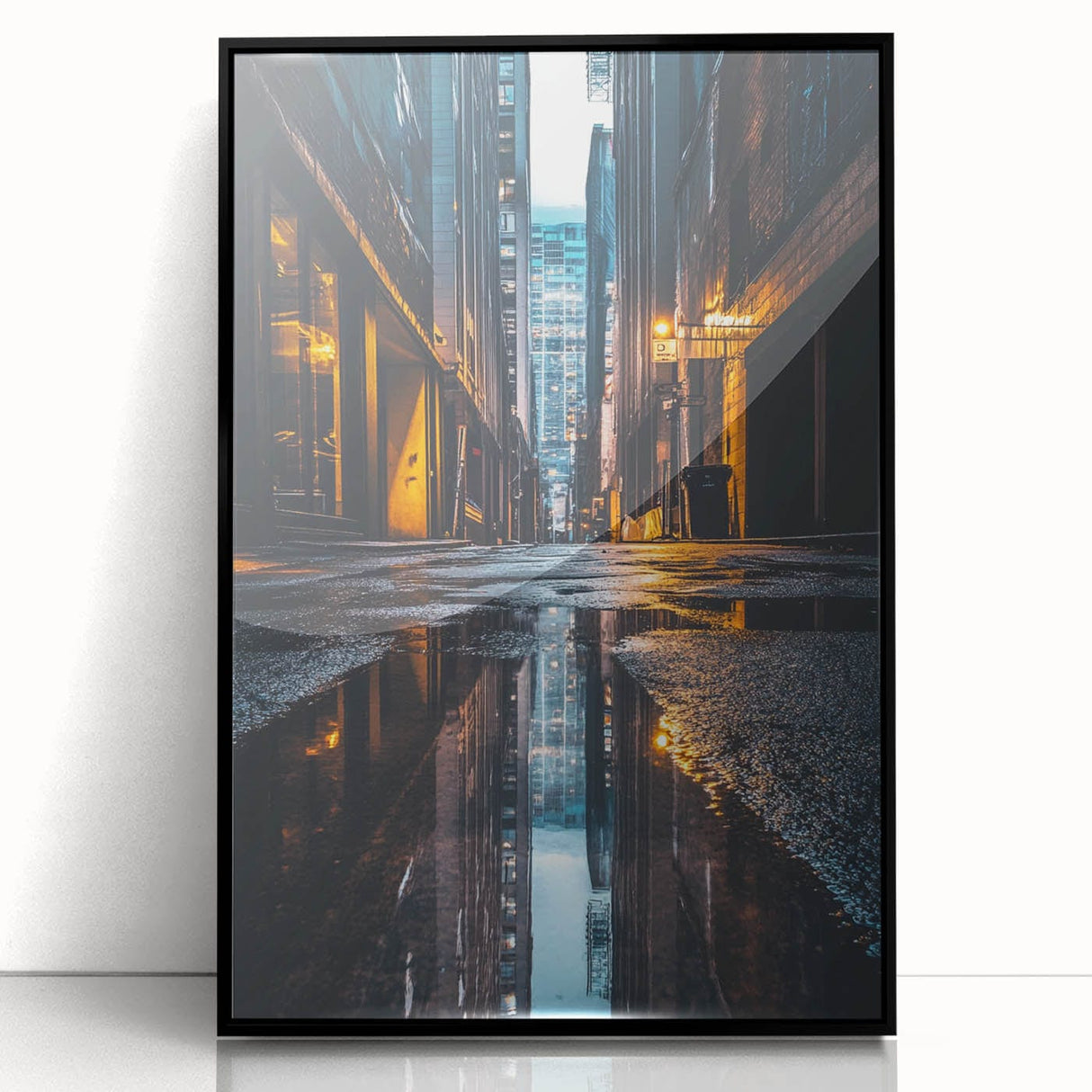 Urban Architectural Wall Art – City Alley Reflection Canvas Print