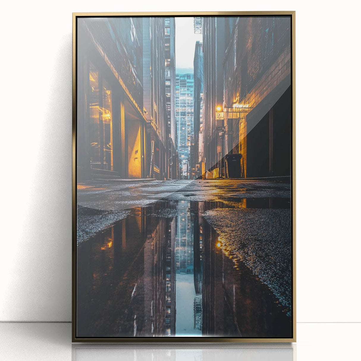 Urban Architectural Wall Art – City Alley Reflection Canvas Print