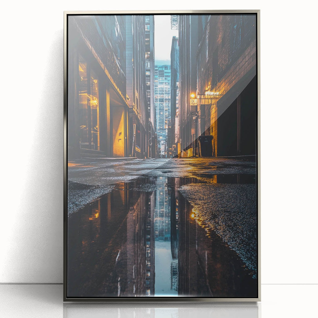 Urban Architectural Wall Art – City Alley Reflection Canvas Print