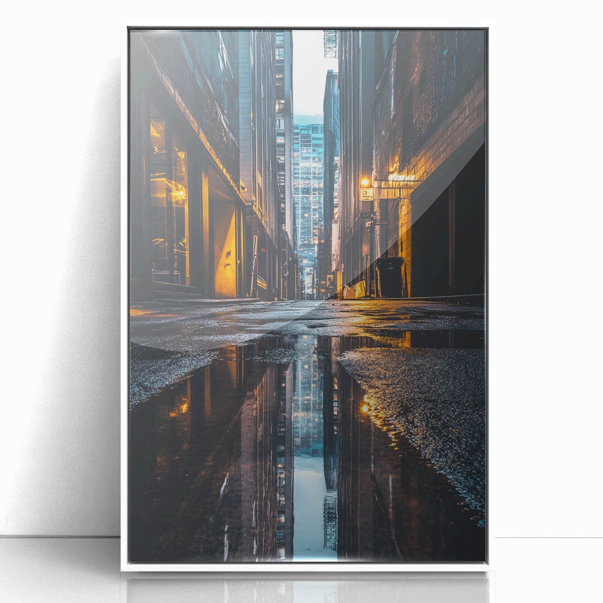 Urban Architectural Wall Art – City Alley Reflection Canvas Print