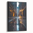 Urban Architectural Wall Art – City Alley Reflection Canvas Print