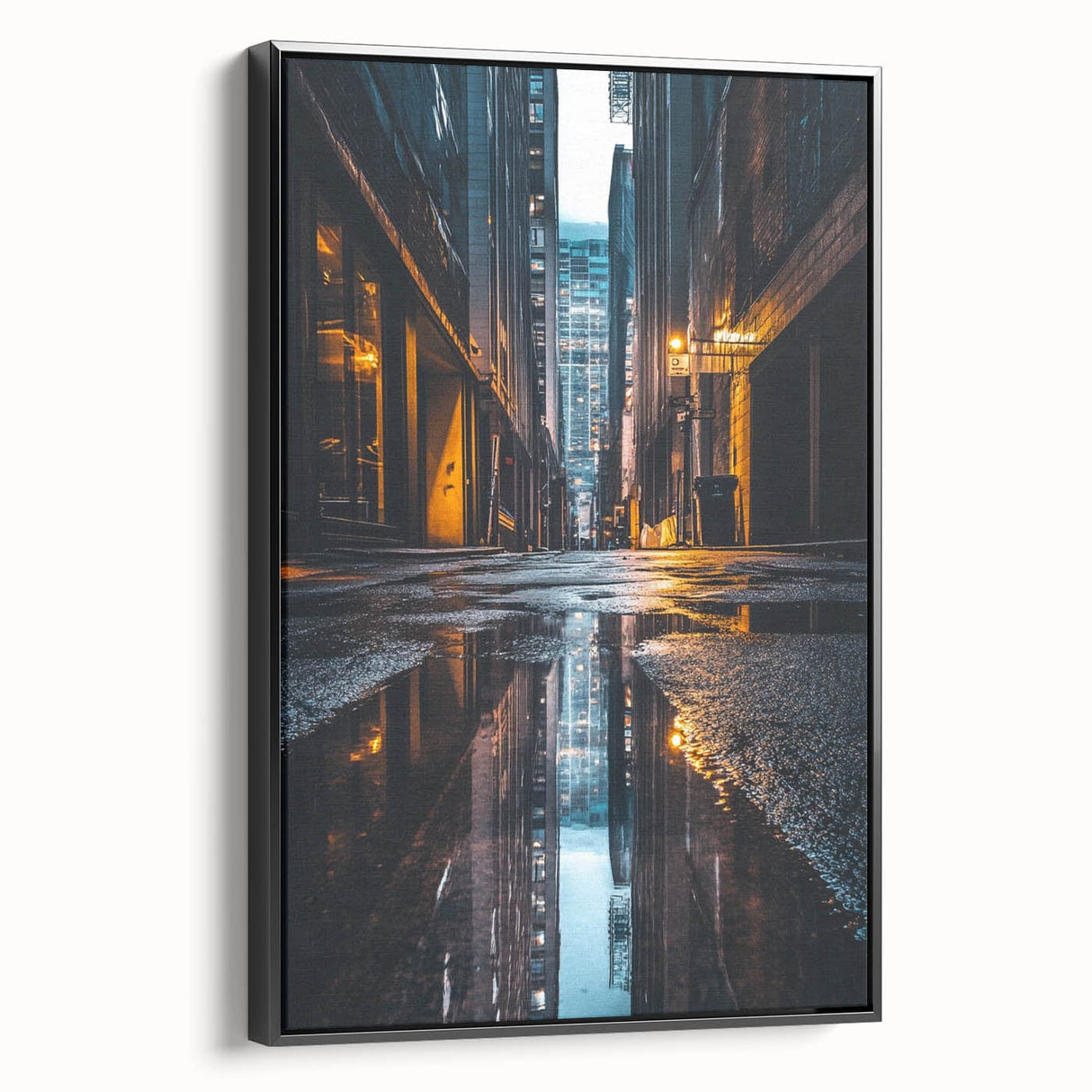 Urban Architectural Wall Art – City Alley Reflection Canvas Print