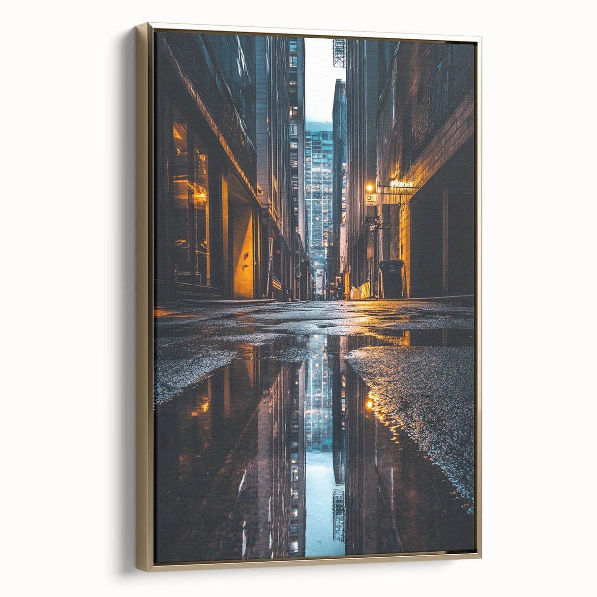 Urban Architectural Wall Art – City Alley Reflection Canvas Print