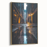Urban Architectural Wall Art – City Alley Reflection Canvas Print