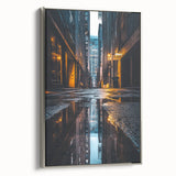 Urban Architectural Wall Art – City Alley Reflection Canvas Print