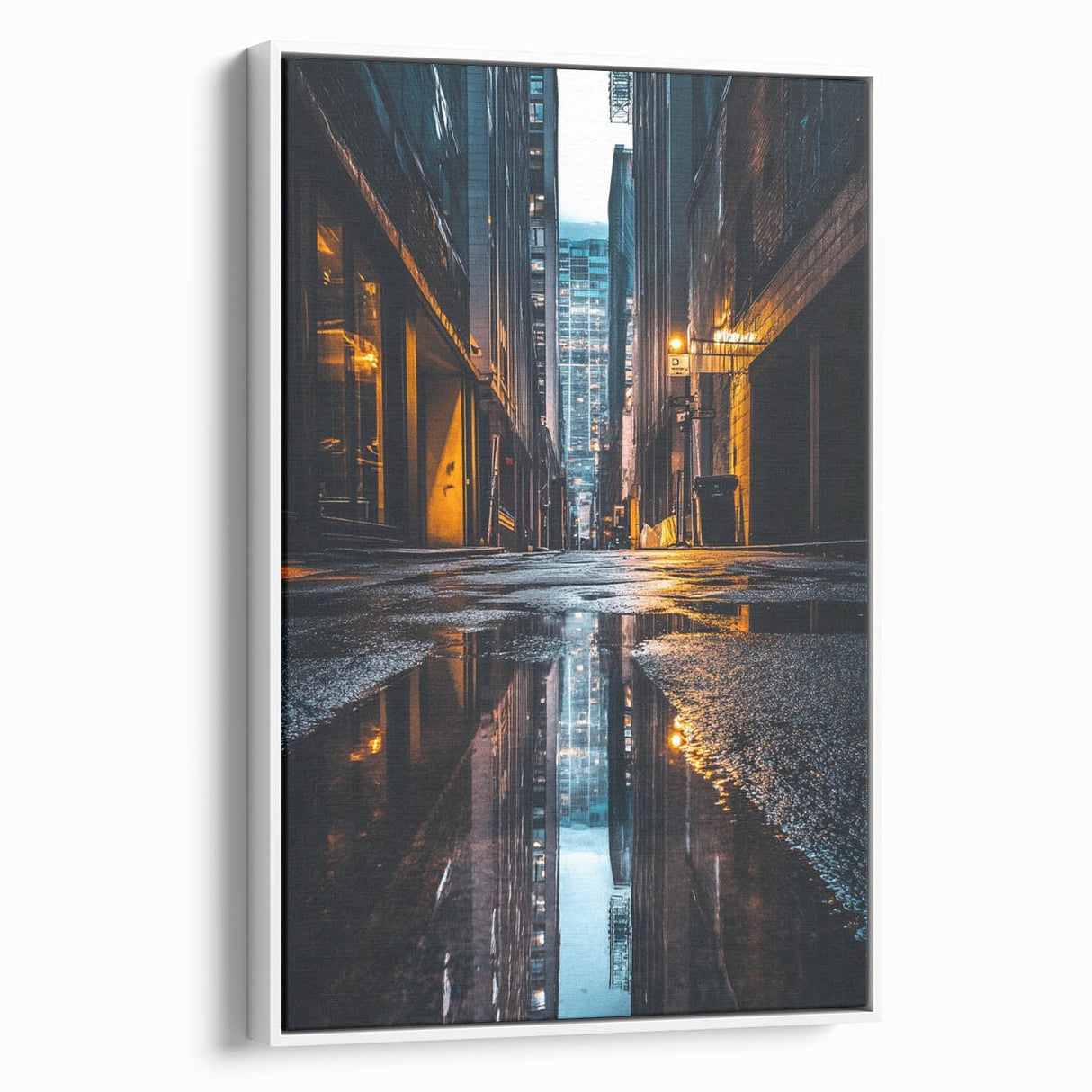 Urban Architectural Wall Art – City Alley Reflection Canvas Print