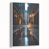 Urban Architectural Wall Art – City Alley Reflection Canvas Print