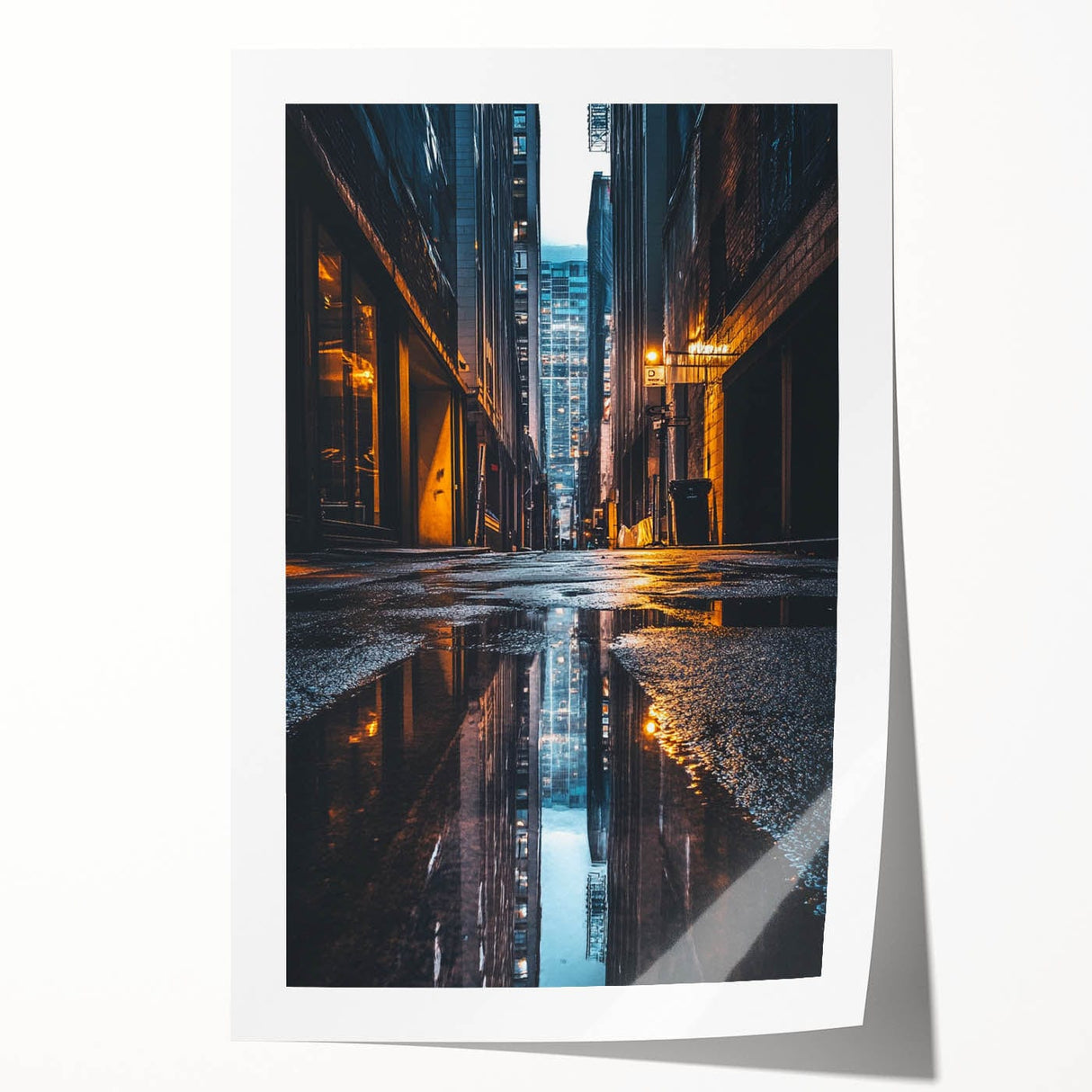 Urban Architectural Wall Art – City Alley Reflection Canvas Print