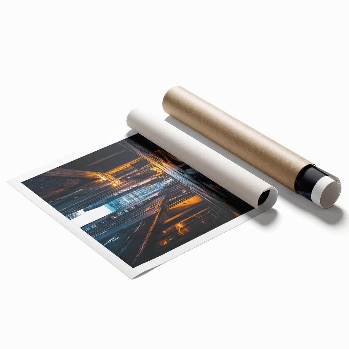 Urban Architectural Wall Art – City Alley Reflection Canvas Print