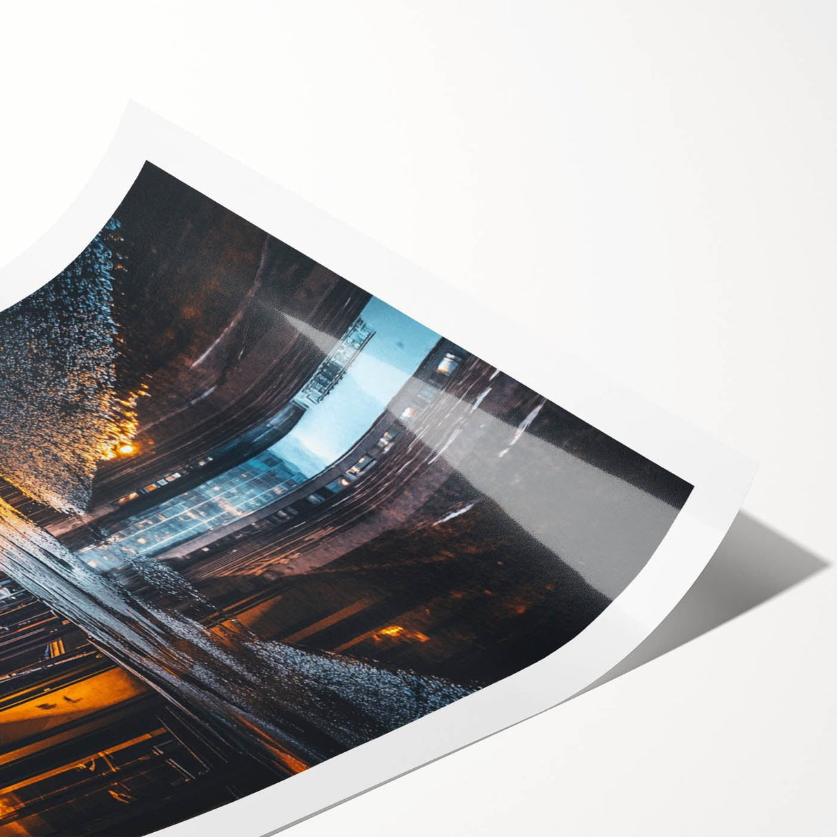 Urban Architectural Wall Art – City Alley Reflection Canvas Print