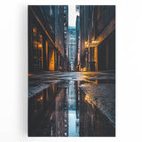 Urban Architectural Wall Art – City Alley Reflection Canvas Print
