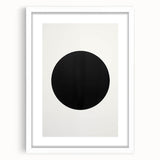 Minimalist Wall Decor – Black Circle on White Modern Abstract Canvas