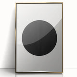 Minimalist Wall Decor – Black Circle on White Modern Abstract Canvas