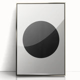 Minimalist Wall Decor – Black Circle on White Modern Abstract Canvas